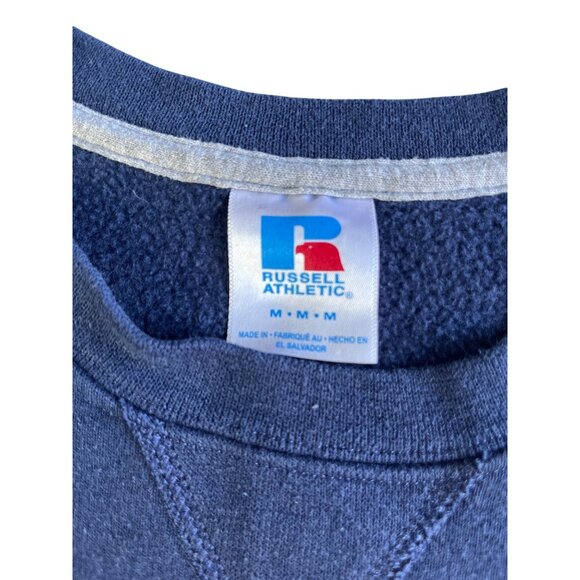 Syracuse University Navy Blue Crewneck Sweatshirt Russell Athletic M 50/50 Cotto - Picture 4 of 8